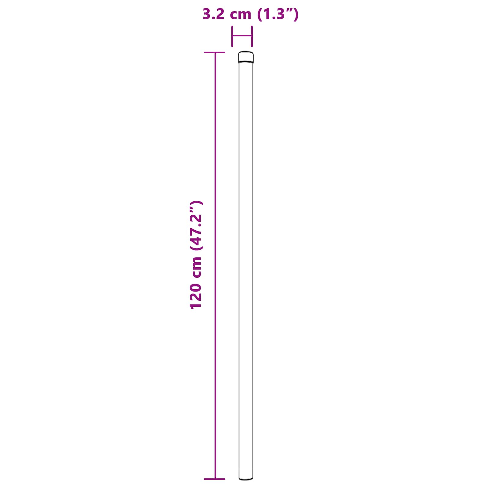 Hegnspæl 12 pcs Grøn 120 cm Pulverlakeret Stål