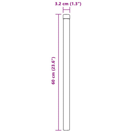 Hegnspæl 2 pcs Grå 60 cm Pulverlakeret Stål