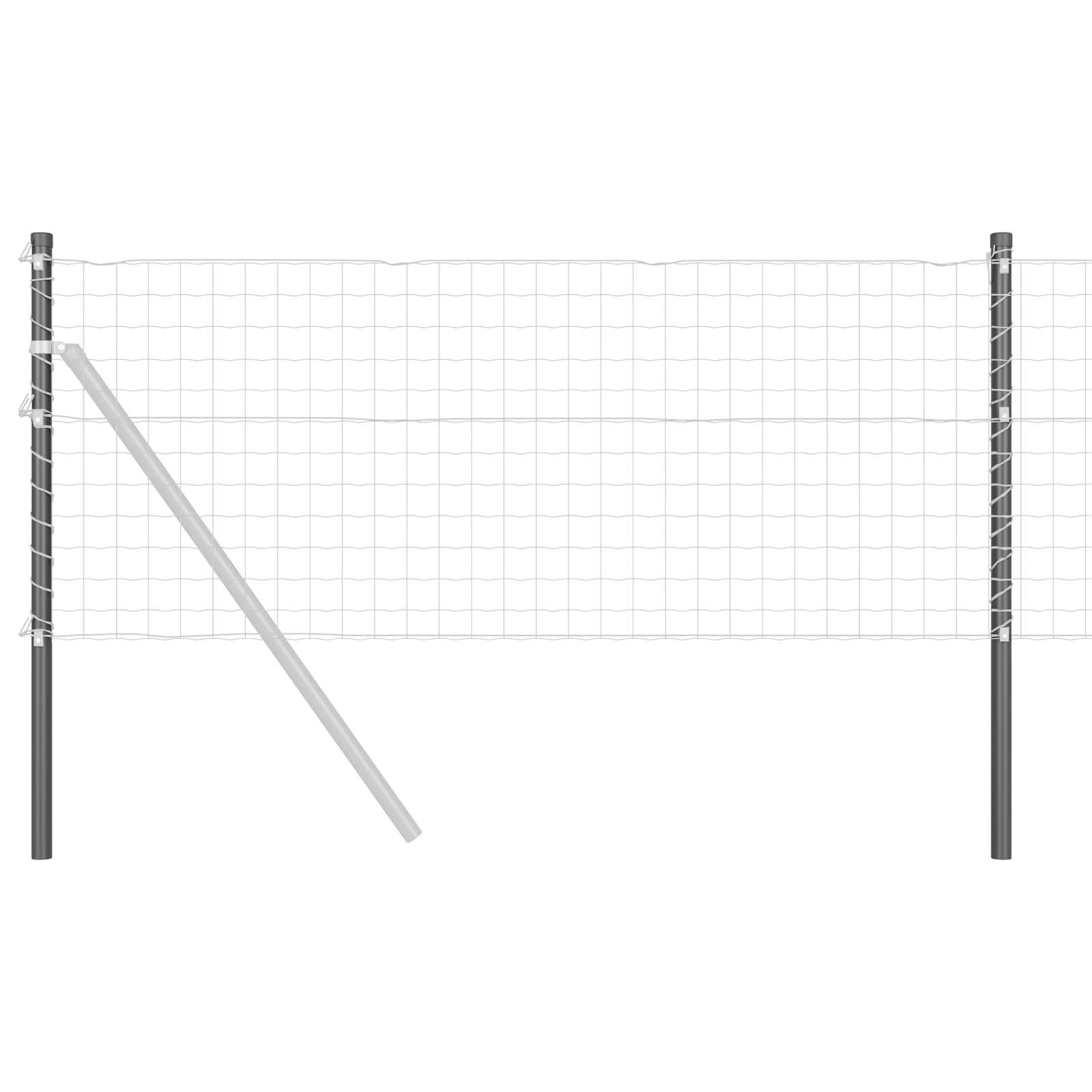 Hegnspæl 2 pcs Grå 70 cm Pulverlakeret Stål