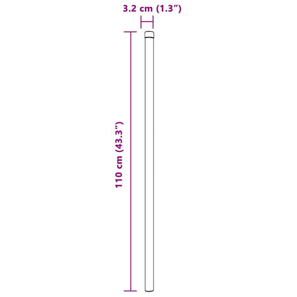 Zaunpfosten 12 stk. Grå 110 cm Pulverlakeret Stål