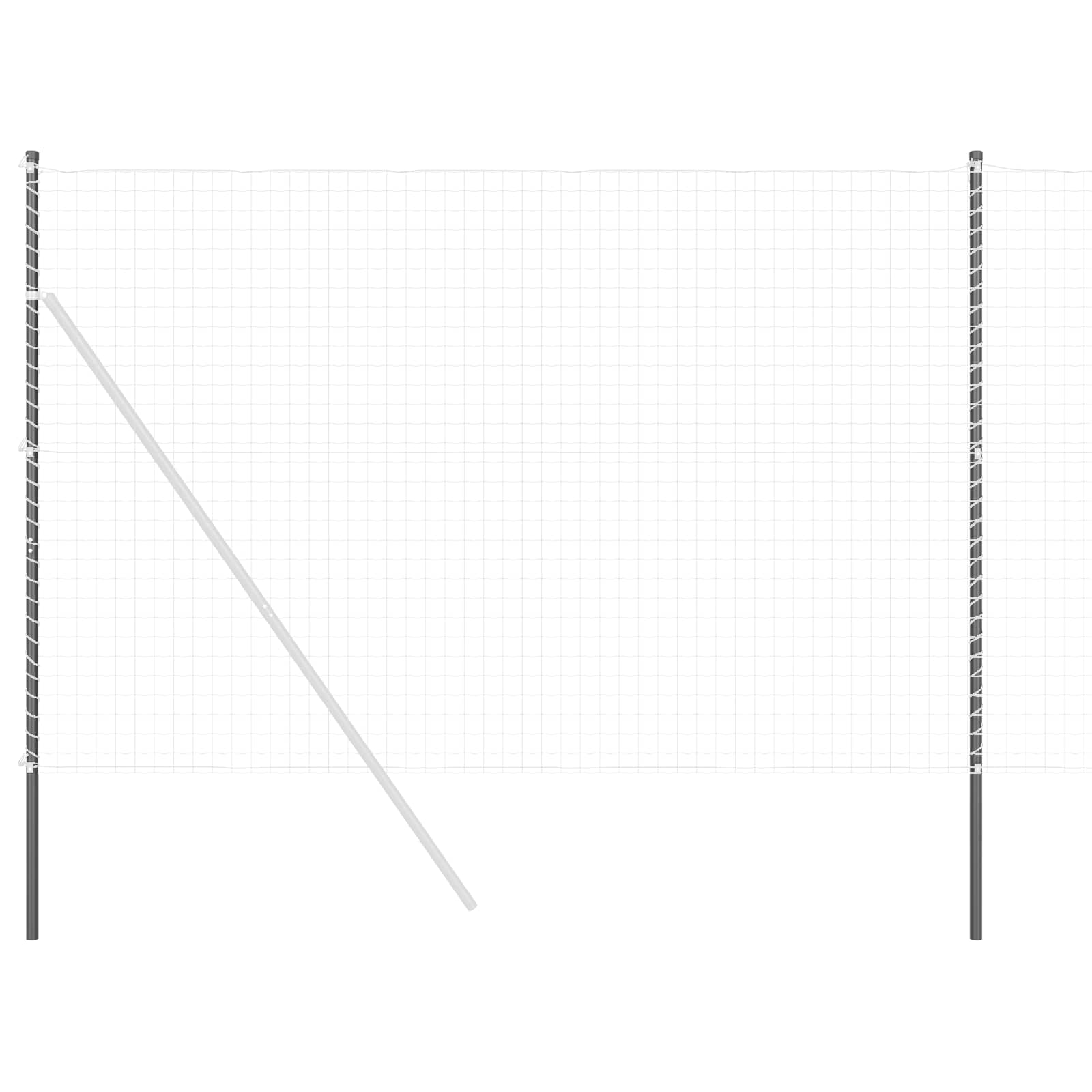 Hegnspæl 2 pcs Grå Pulverlakeret Stål