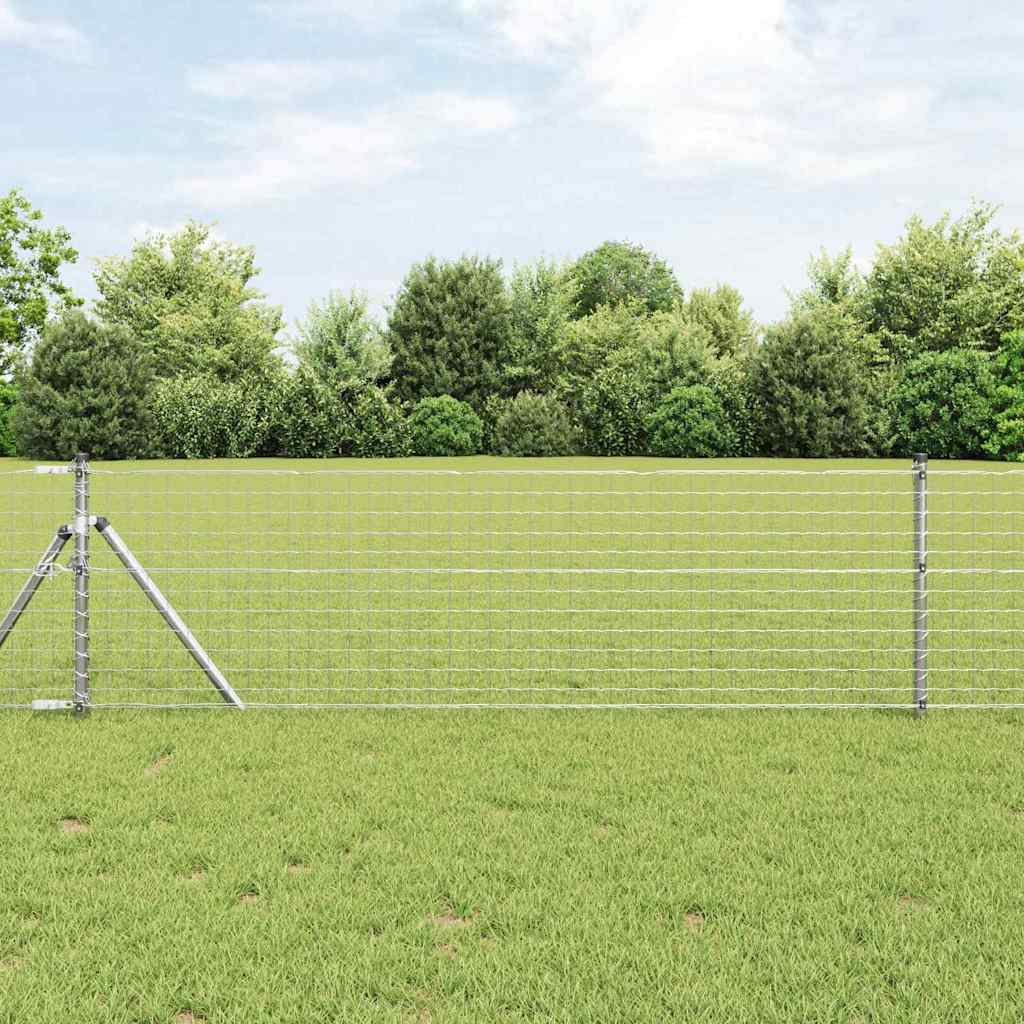 Hegnspæl 2 Pcs Sølv 90 Cm Pulverlakeret Stål - Vidaxl