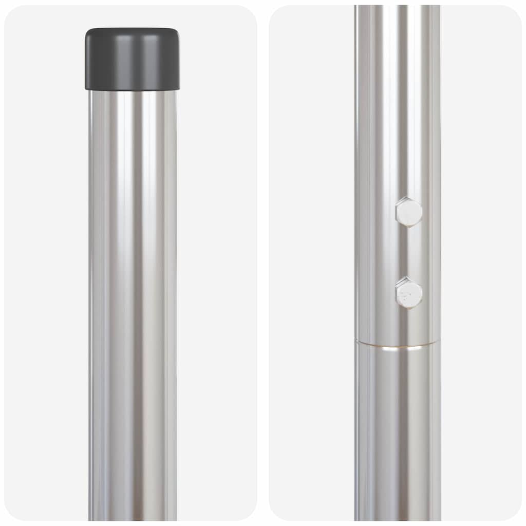 Hegnspæl 2 pcs Sølv Pulverlakeret Stål