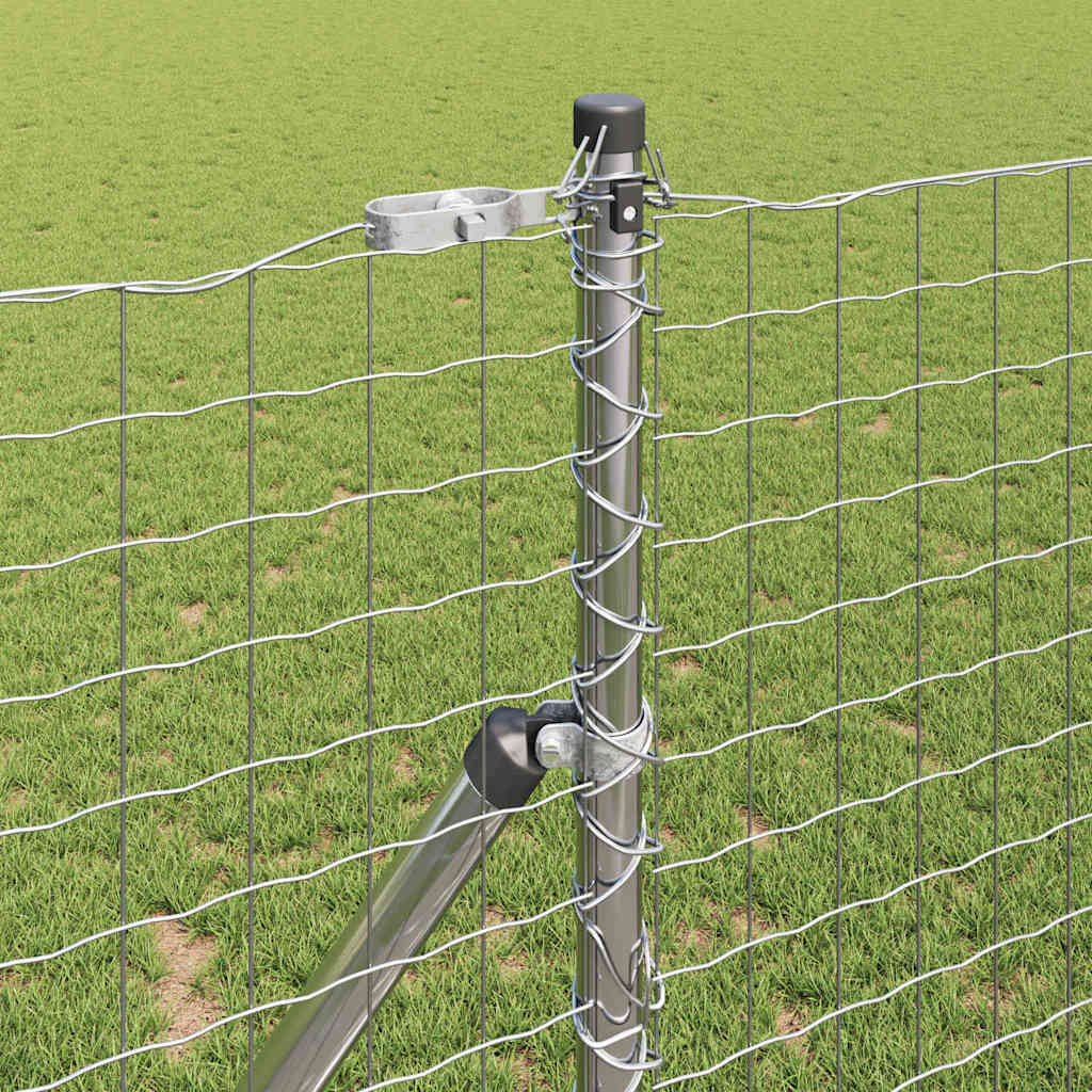 Hegnspæl 2 pcs Sølv Pulverlakeret Stål