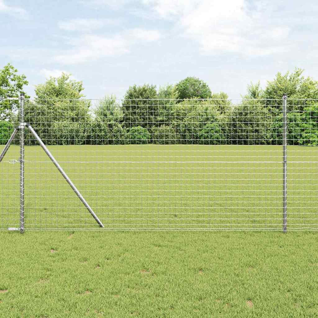 Hegnspæl 2 Pcs Sølv Pulverlakeret Stål - Vidaxl