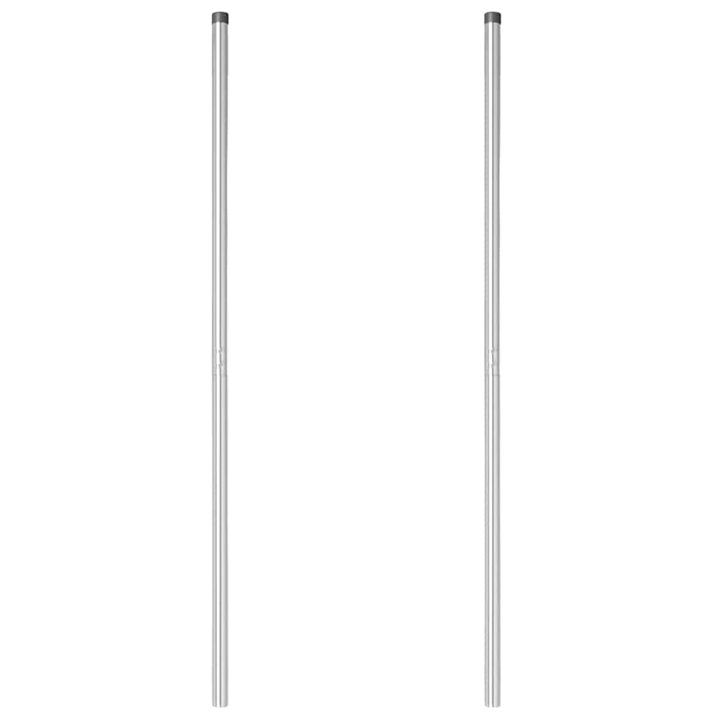 Hegnspæl 2 pcs Sølv Pulverlakeret Stål