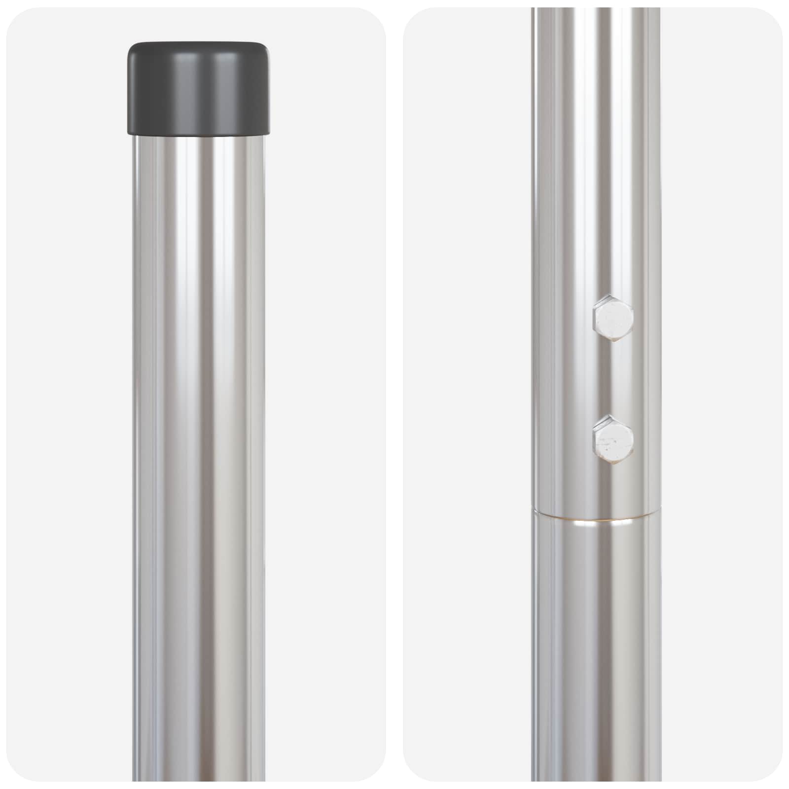 Hegnspæl 2 pcs Sølv Pulverlakeret Stål