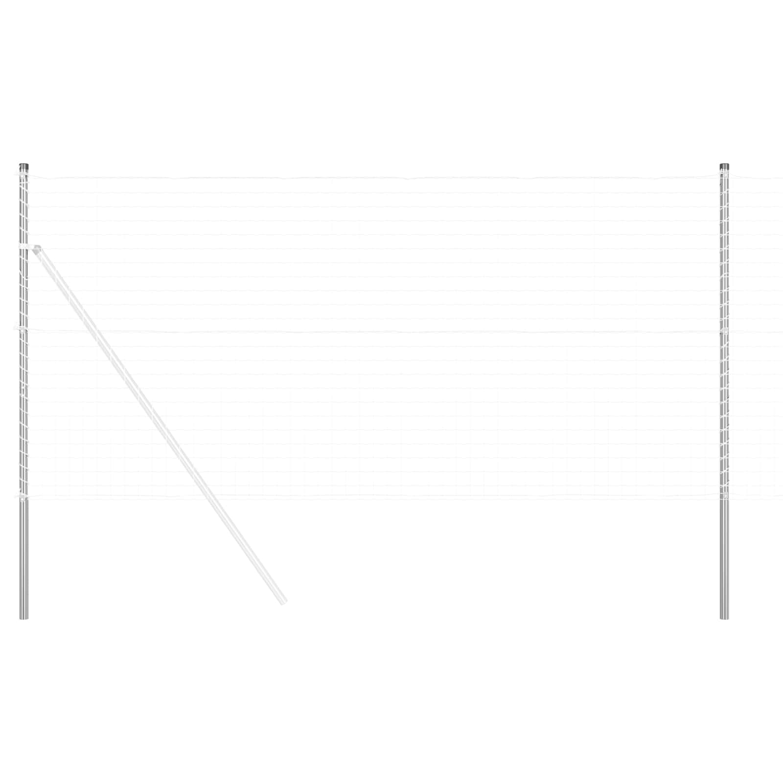 Hegnspæl 2 pcs Sølv Pulverlakeret Stål