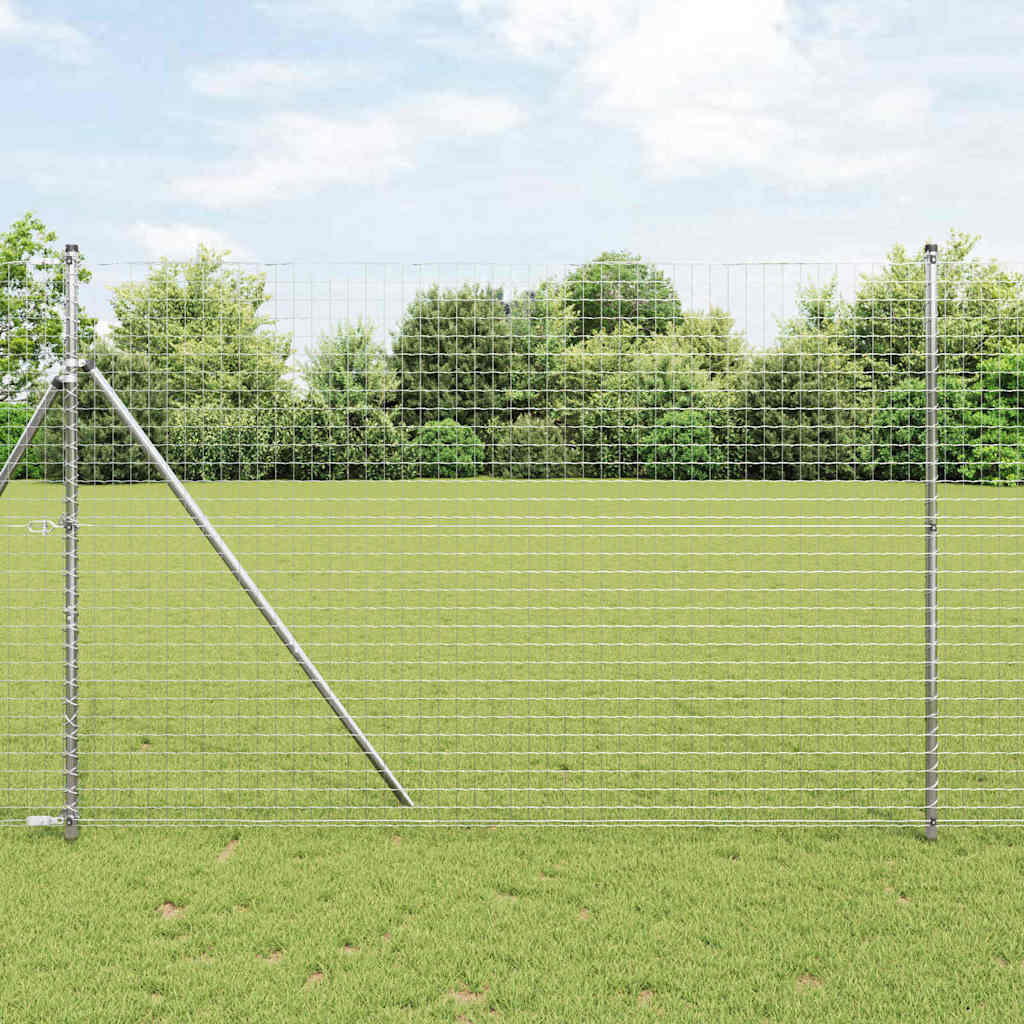 Hegnspæl 2 Pcs Sølv Pulverlakeret Stål - Vidaxl