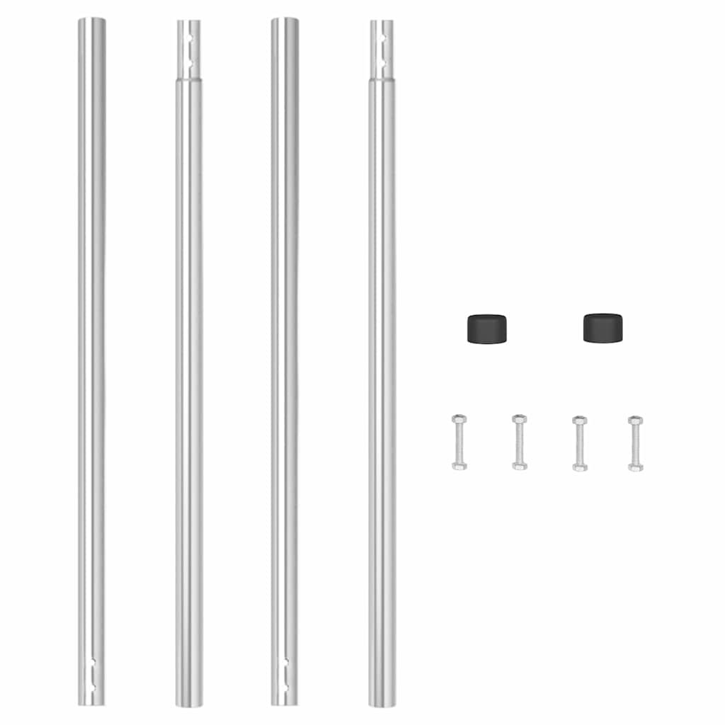 Hegnspæl 2 pcs Sølv Pulverlakeret Stål