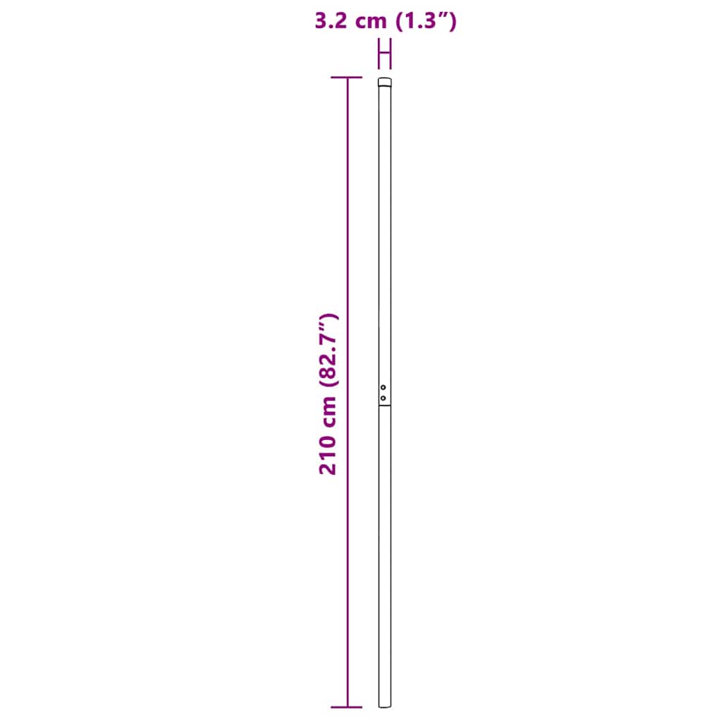 Hegnspæl 2 pcs Sølv Pulverlakeret Stål