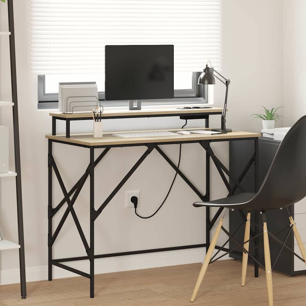 Bord med hylde Sonoma eg 100 x 50 x 86,5 cm Konstrueret træ