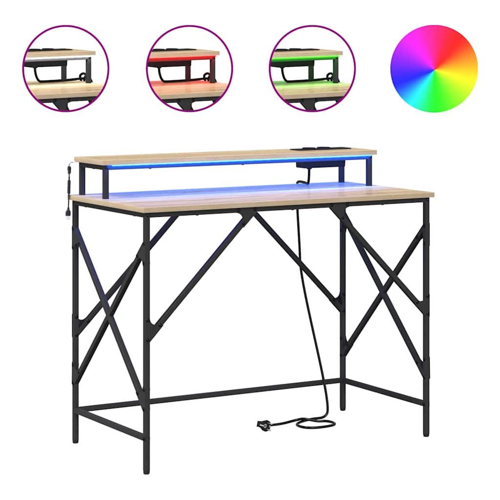 Bord med hylde Sonoma eg 100 x 50 x 86,5 cm Konstrueret træ