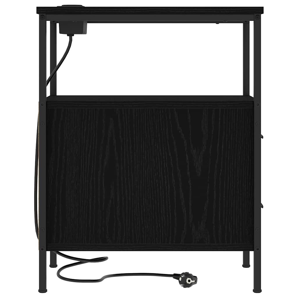 Sengebord 2 pcs Sort eg 30 x 48 x 61 cm Konstrueret træ