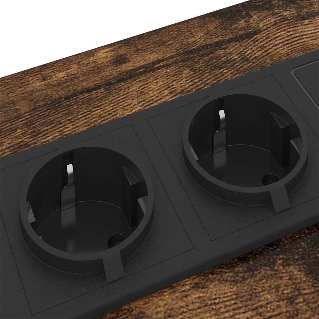 Sengebord 2 pcs Røget eg 30 x 48 x 61 cm Konstrueret træ