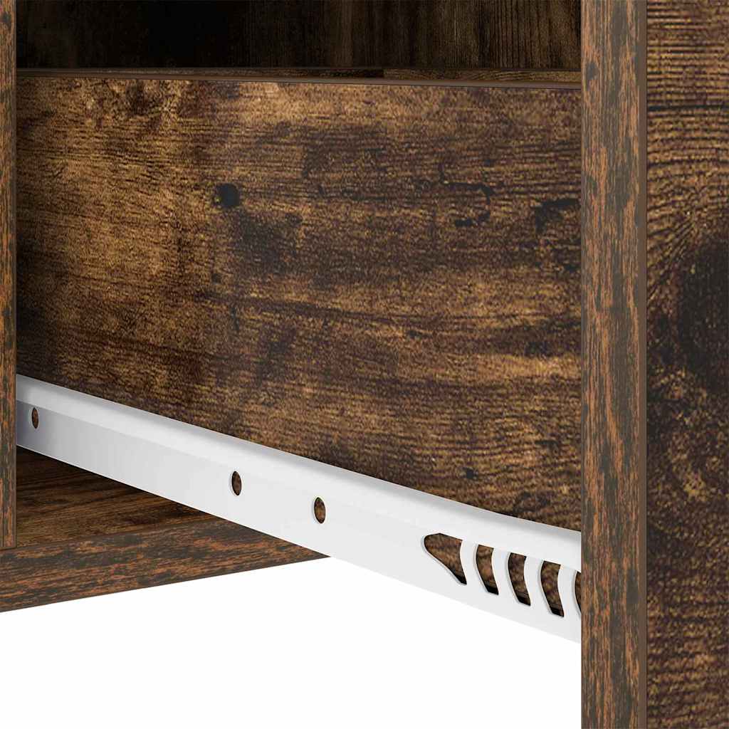 Sengebord 2 pcs Røget eg 30 x 48 x 61 cm Konstrueret træ