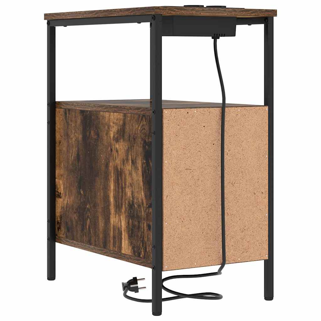 Natskab 2 pcs Røget eg 30 x 48 x 61 cm Konstrueret træ