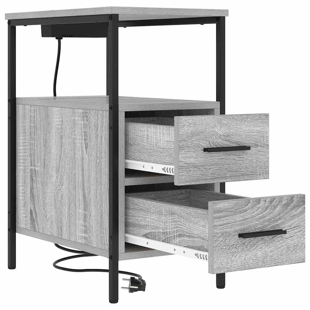 Natskab 2 pcs Grå Sonoma 30 x 48 x 61 cm Konstrueret træ