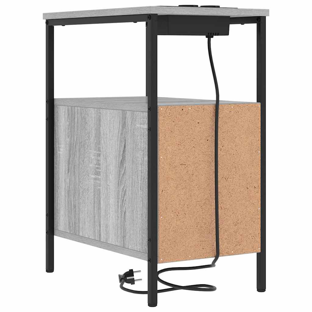 Sengebord 2 pcs Grå sonoma-eg 30 x 48 x 61 cm Konstrueret træ
