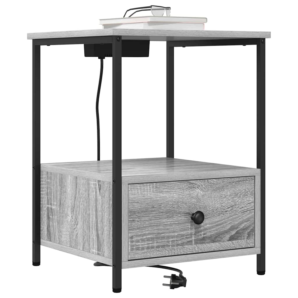 Natskab med skuffe Grå Sonoma 42 x 41 x 56 cm Konstrueret træ