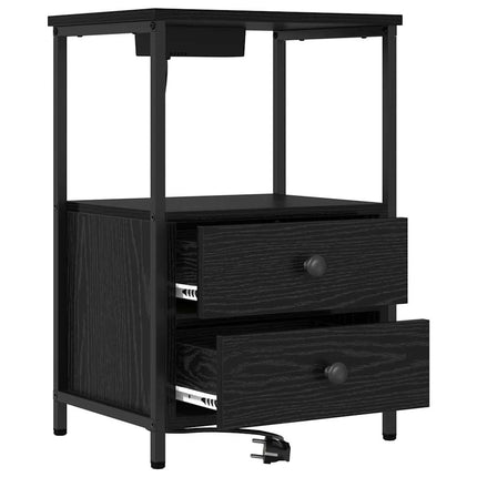 Natskab 2 pcs Sort eg 40 x 31 x 60 cm Konstrueret træ