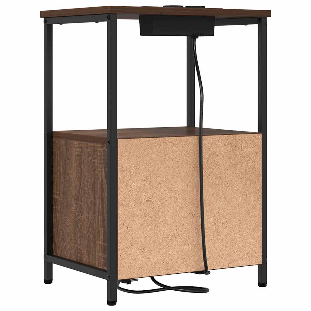 Natskab 2 pcs Brun eg 40 x 31 x 60 cm Konstrueret træ
