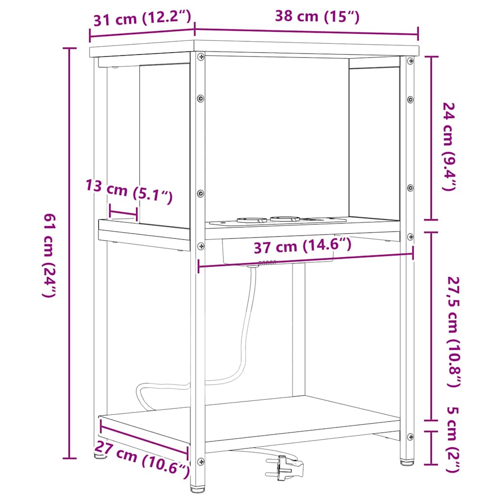Natskab Sort eg 38 x 31 x 61 cm Konstrueret træ