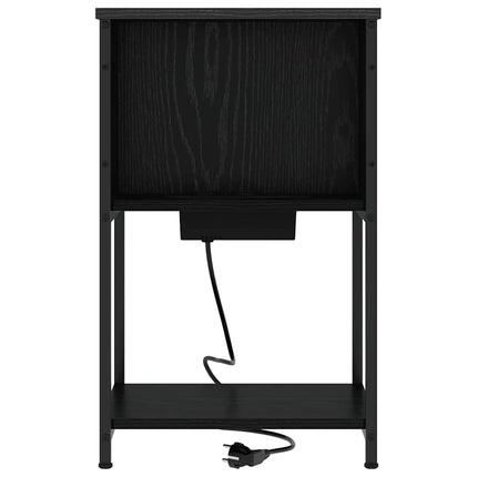 Natskab 2 pcs Sort eg 38 x 31 x 61 cm Konstrueret træ