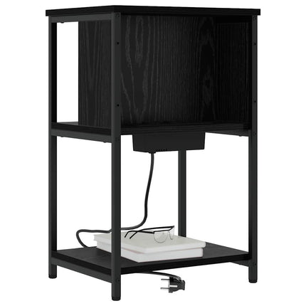 Natskab 2 pcs Sort eg 38 x 31 x 61 cm Konstrueret træ
