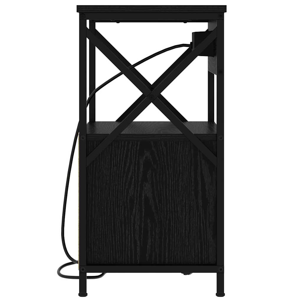 Natskab med skuffe Sort eg 40 x 31 x 60 cm Konstrueret træ