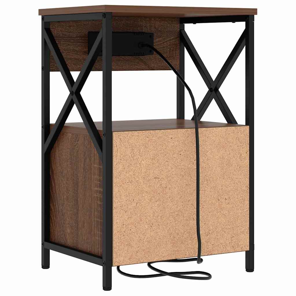 Natskab med skuffe Brun eg 40 x 31 x 60 cm Konstrueret træ