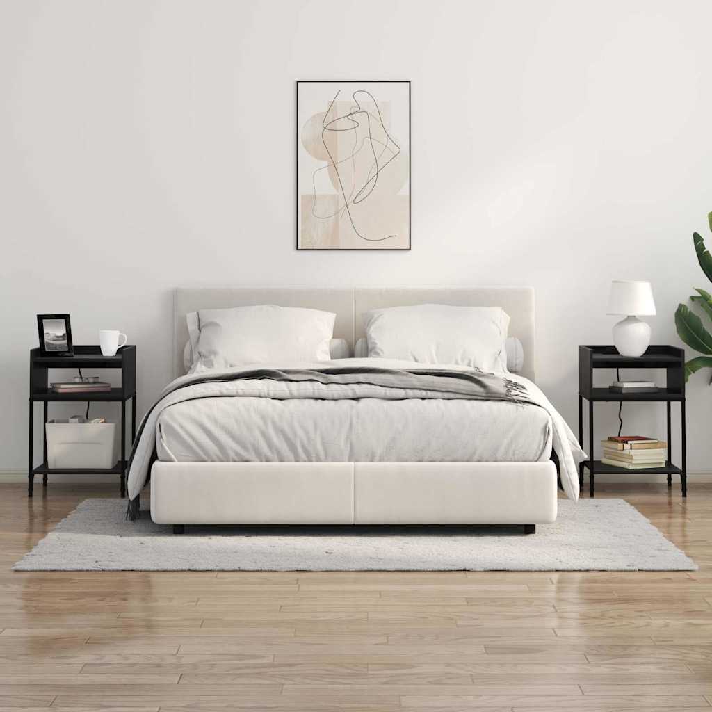 Sengebord med hylde Sort eg 40 x 40 x 61 cm Konstrueret træ