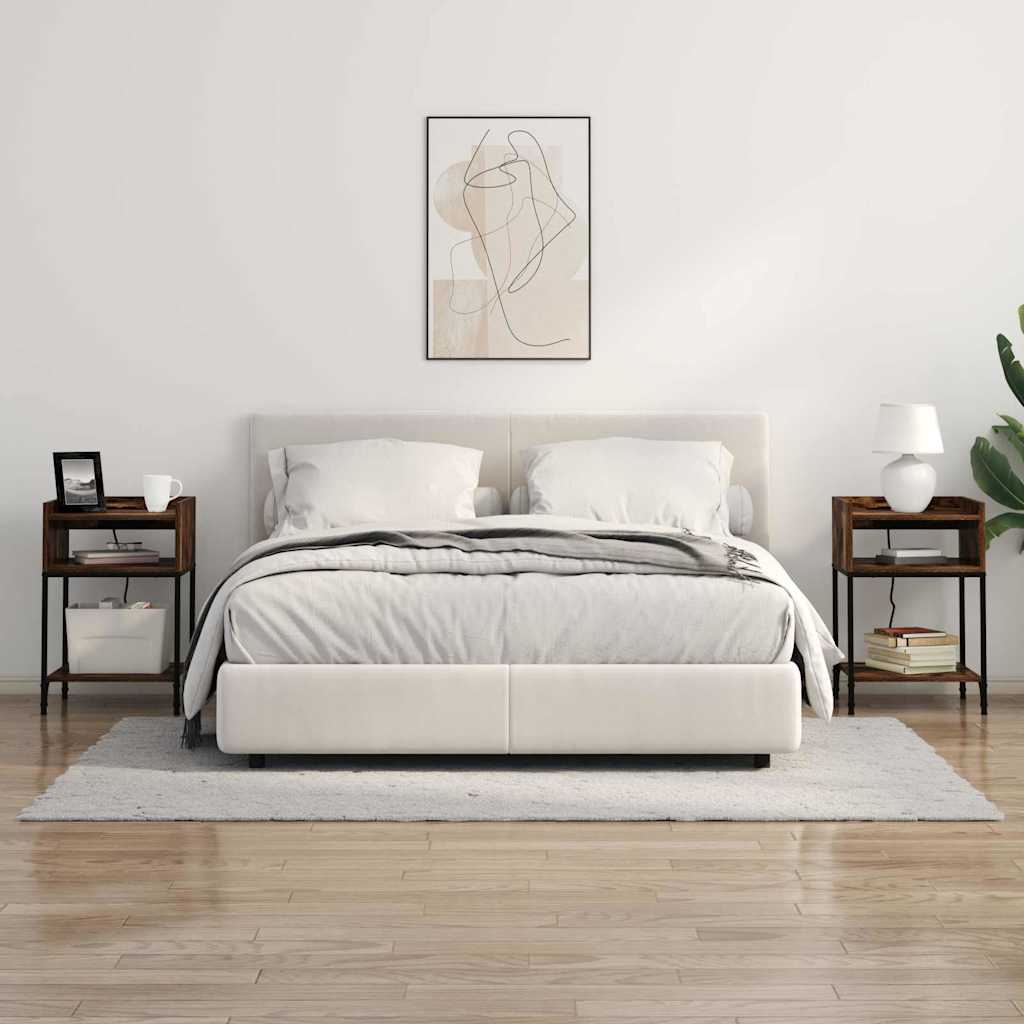 Sengebord med hylde Røget eg 40 x 40 x 61 cm Konstrueret træ