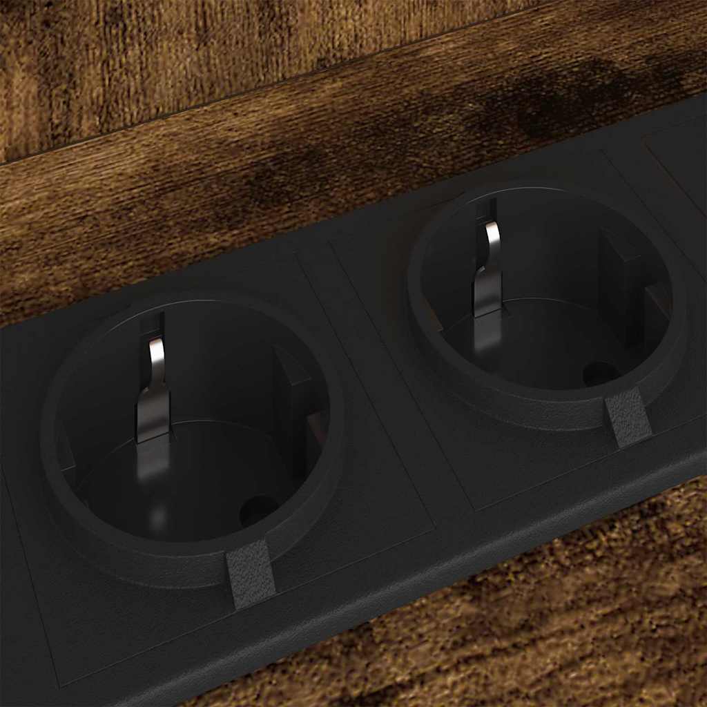 Sengebord 2 pcs Røget eg 40 x 40 x 61 cm Konstrueret træ