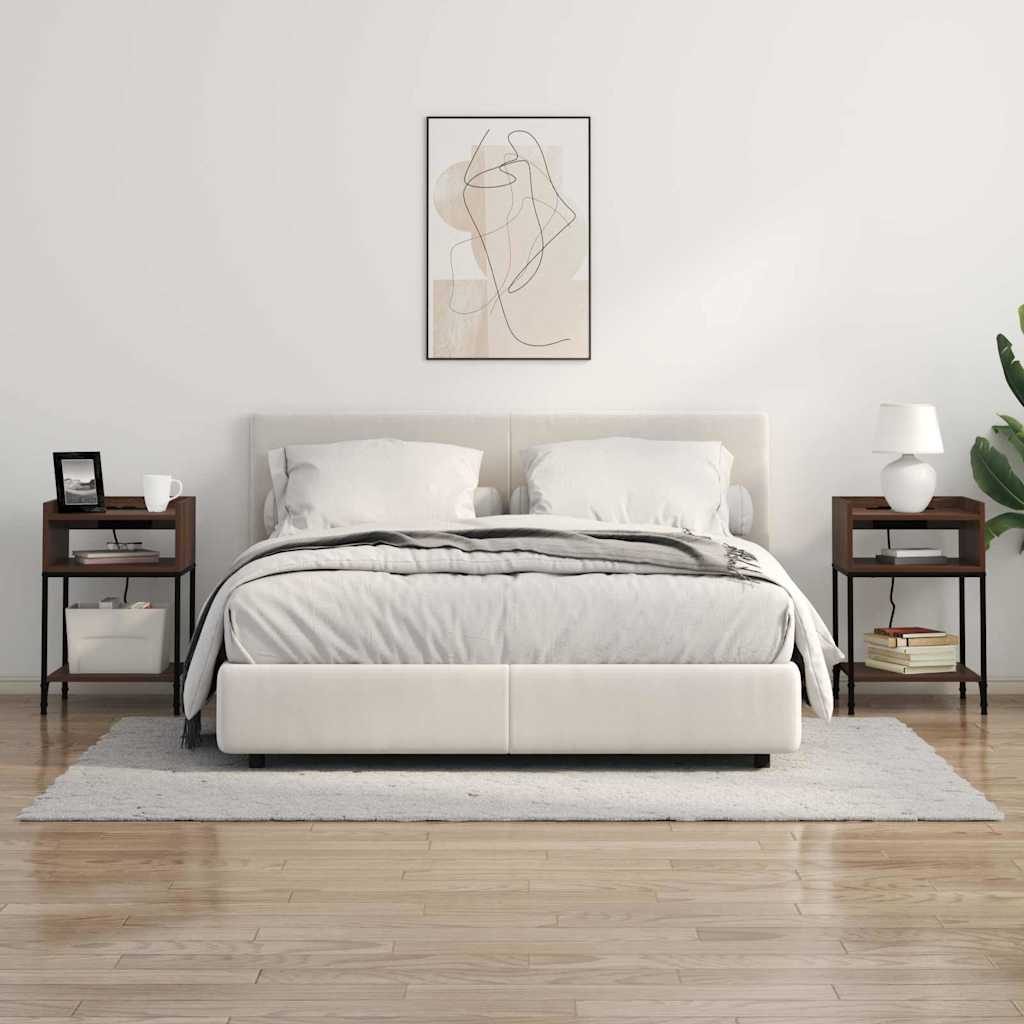 Sengebord med hylde Brun eg 40 x 40 x 61 cm Konstrueret træ