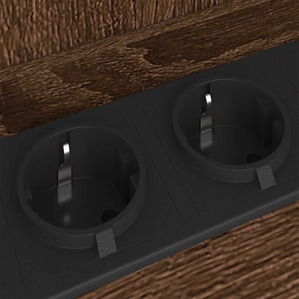 Sengebord 2 pcs Brun eg 40 x 40 x 61 cm Konstrueret træ