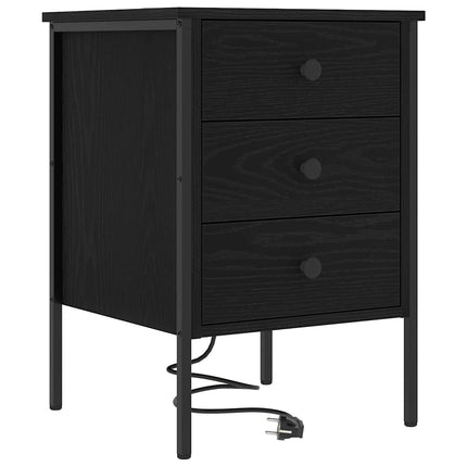 Natskab 2 pcs Sort eg 42 x 41 x 61 cm Konstrueret træ