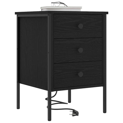 Natskab 2 pcs Sort eg 42 x 41 x 61 cm Konstrueret træ