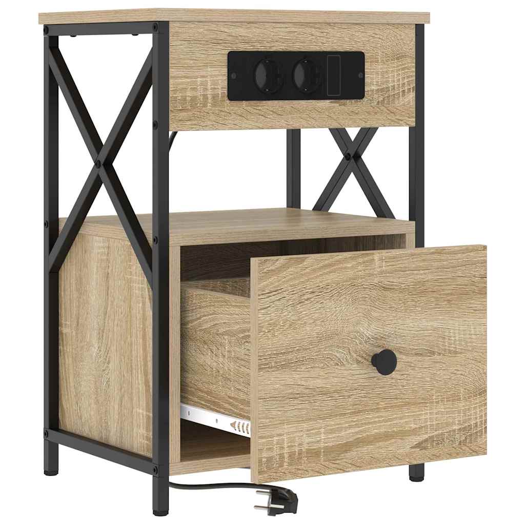 Natskab med skuffe Sonoma eg 40 x 31 x 60 cm Konstrueret træ