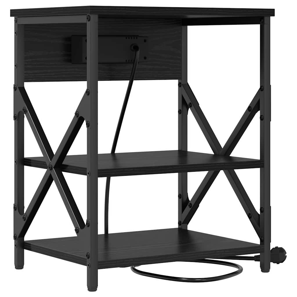 Natskab med hylde Sort eg 41 x 31 x 51 cm Konstrueret træ