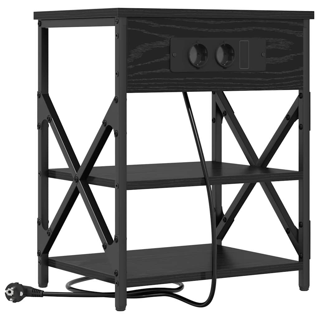 Natskab med hylde 2 pcs Sort eg 41 x 31 x 51 cm Konstrueret træ