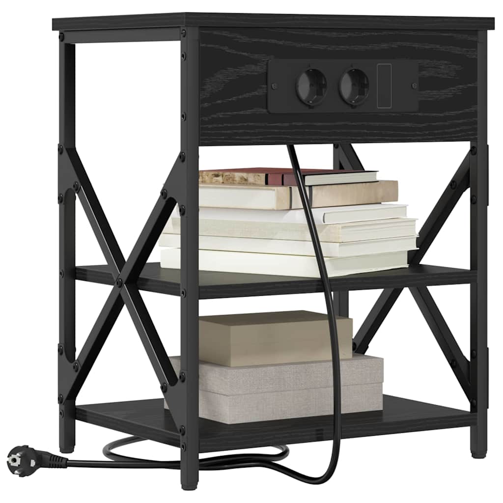 Natskab med hylde 2 pcs Sort eg 41 x 31 x 51 cm Konstrueret træ