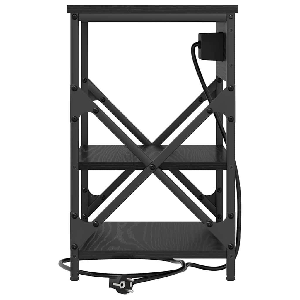 Natskab med hylde 2 pcs Sort eg 41 x 31 x 51 cm Konstrueret træ