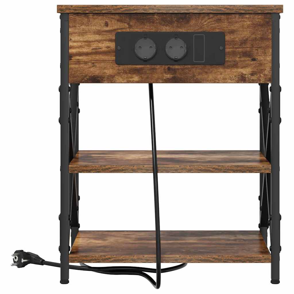 Natskab med hylde Røget eg 41 x 31 x 51 cm Konstrueret træ