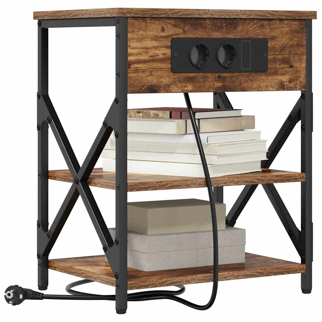 Natskab med hylde Røget eg 41 x 31 x 51 cm Konstrueret træ