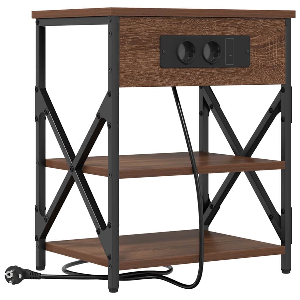 Natskab med hylde 2 pcs Brun eg 41 x 31 x 51 cm Konstrueret træ