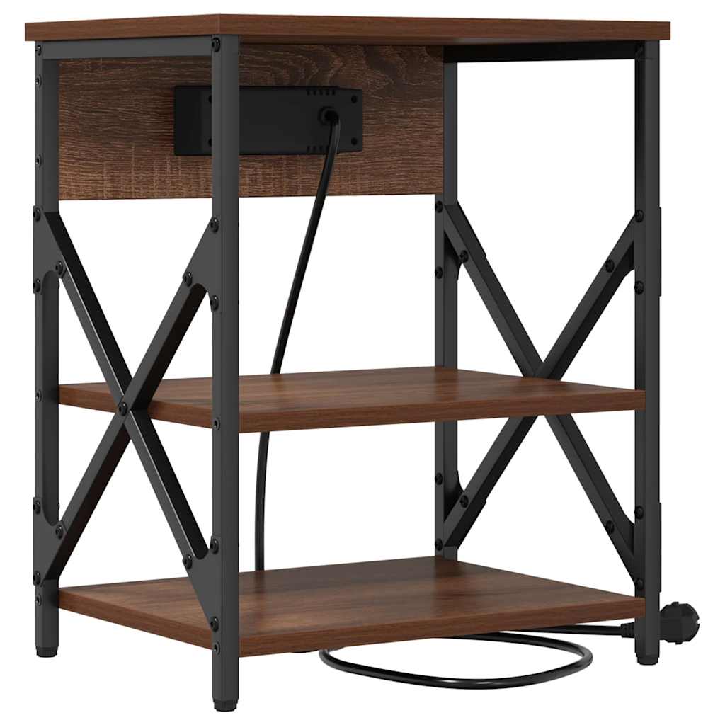 Natskab med hylde 2 pcs Brun eg 41 x 31 x 51 cm Konstrueret træ