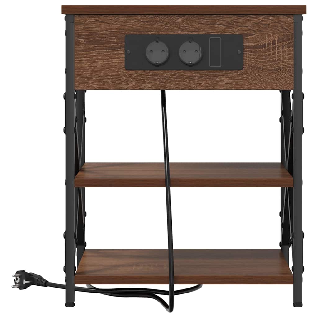 Natskab med hylde 2 pcs Brun eg 41 x 31 x 51 cm Konstrueret træ