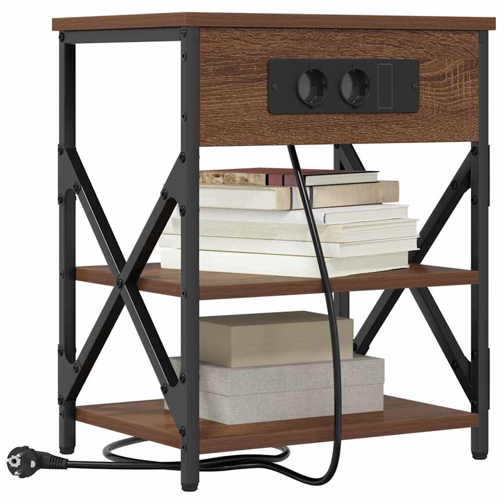 Natskab med hylde 2 pcs Brun eg 41 x 31 x 51 cm Konstrueret træ