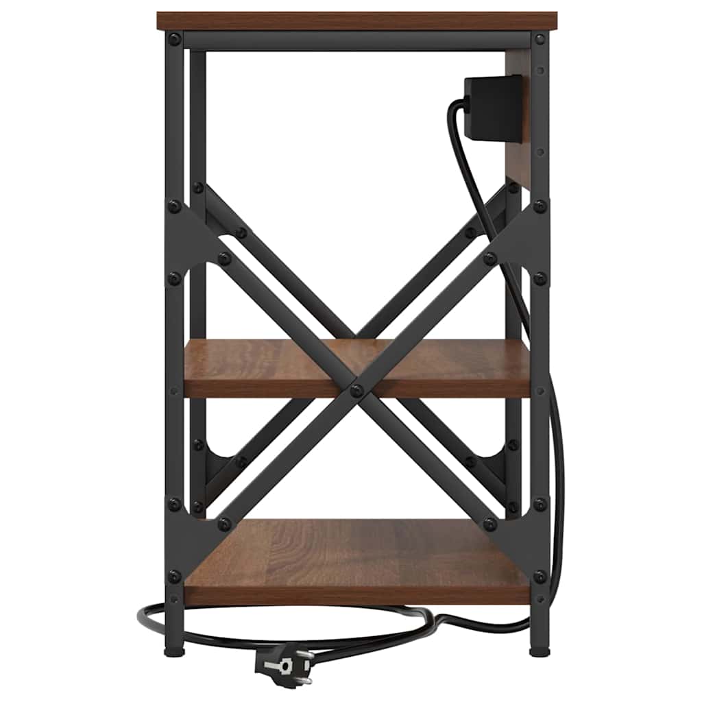 Natskab med hylde 2 pcs Brun eg 41 x 31 x 51 cm Konstrueret træ